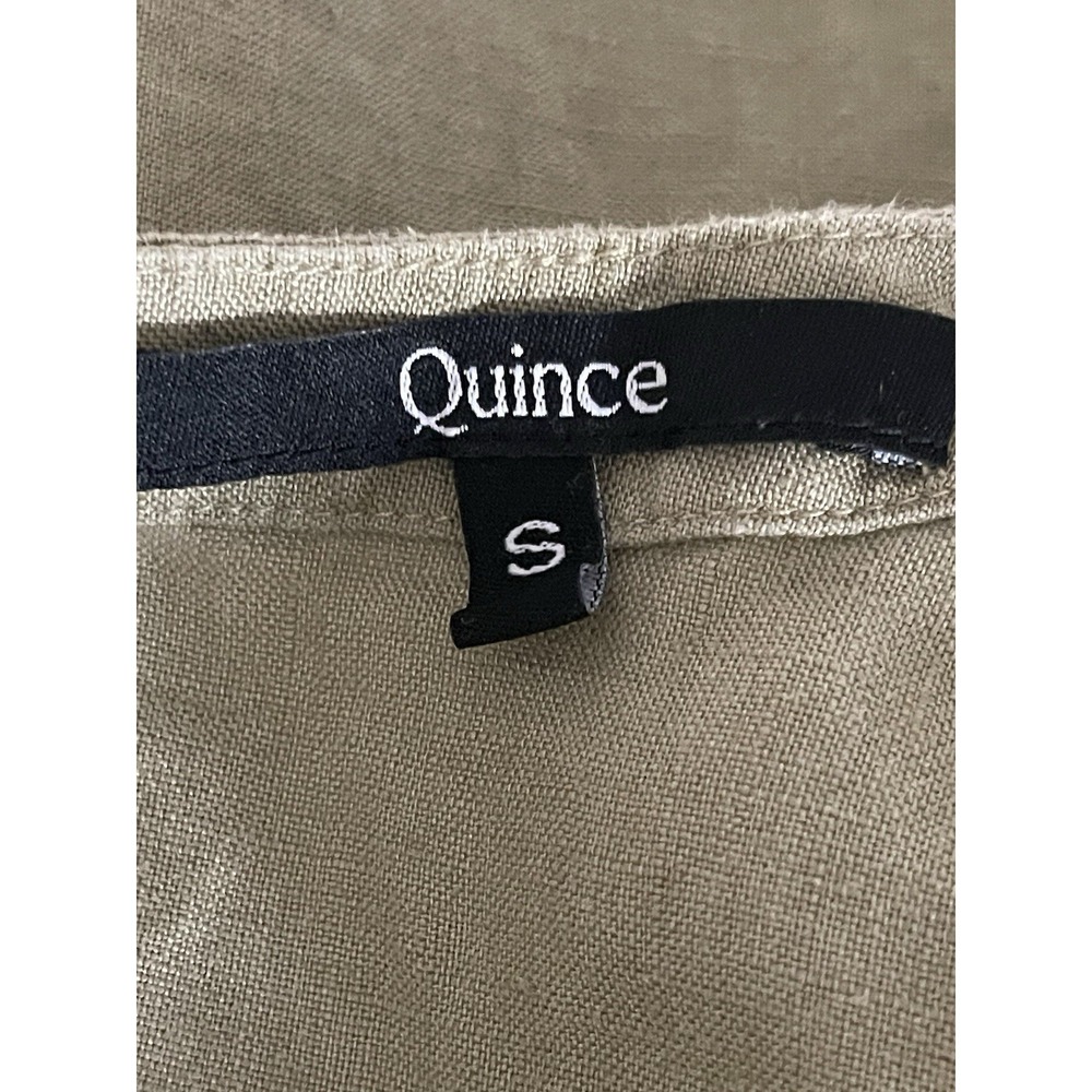 Quince European Linen Green Tank Top Womens S Minimalist Capsule Sleeveless - Picture 6 of 7